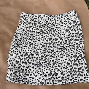 White Leopard Print Mini Skirt